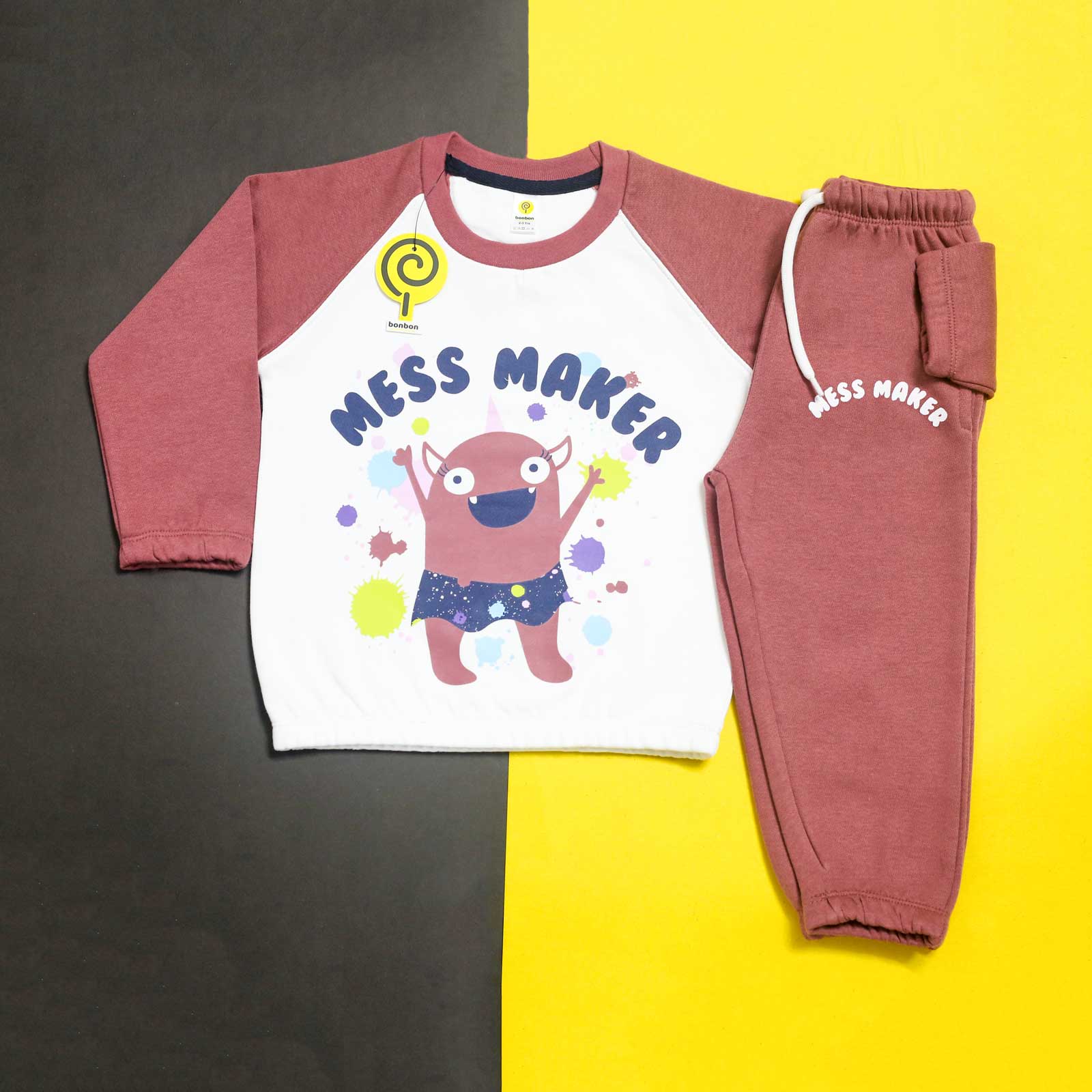 Mess Maker White & Pink Tracksuit