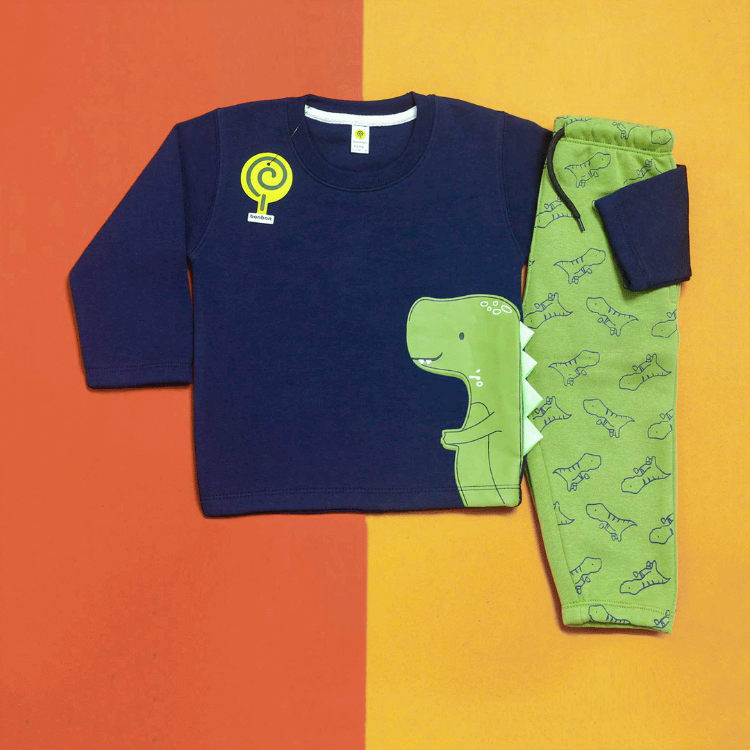Dino Navy & Moss Green Tracksuit