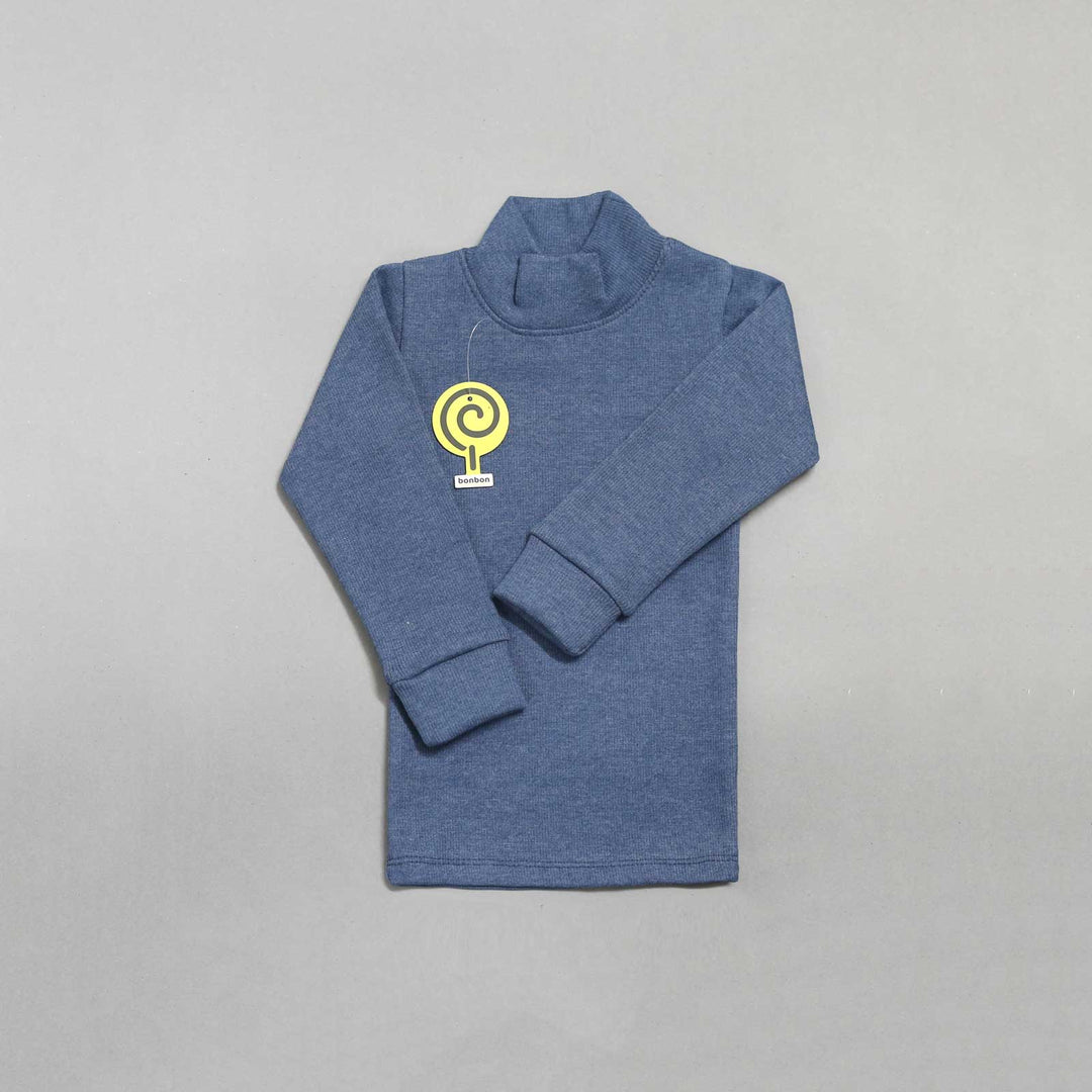 F76 Blue Melange High Neck