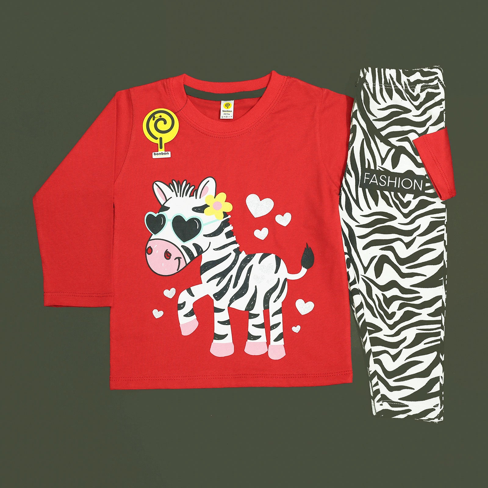 Zebra Red&Black Full-Sleeves PJ's