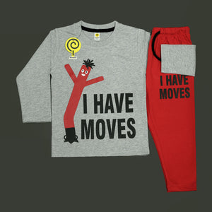 I Have Moves Grey&Red Full-Sleeves PJ's