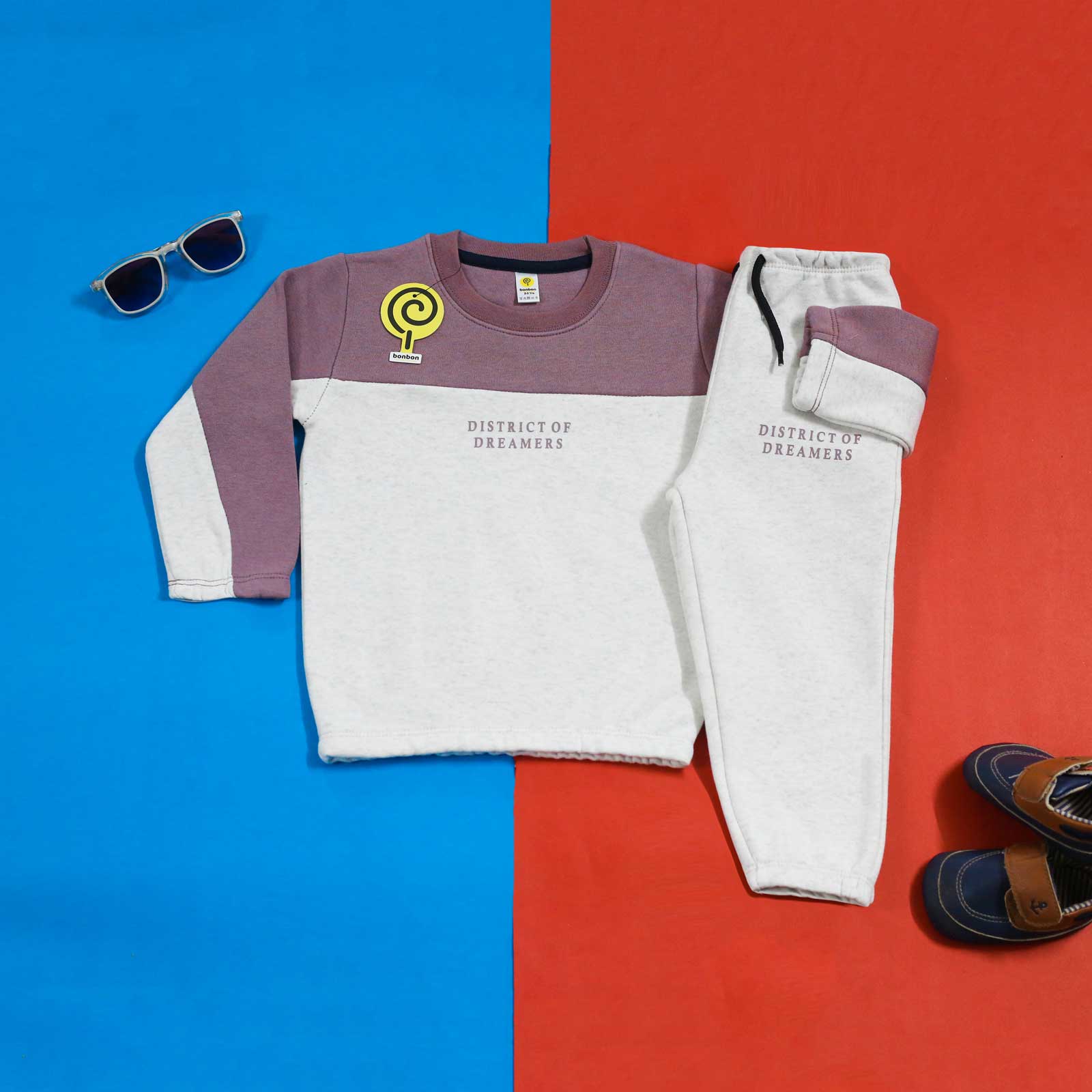 Dreamers District Mulberry & Oatmeal Tracksuit