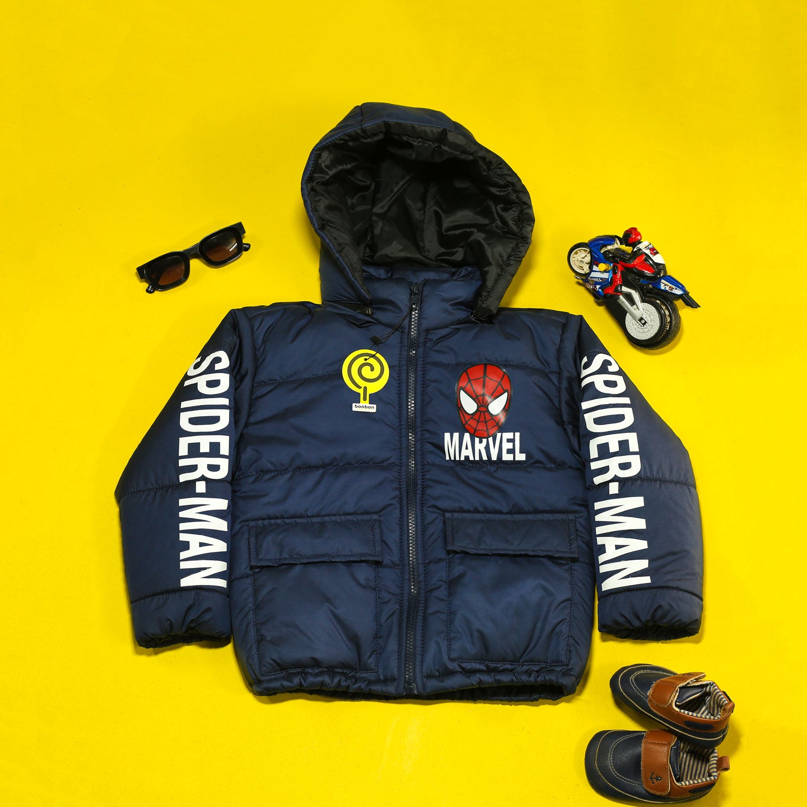 Marvel Navy Full Sleeves Puffer Jacket