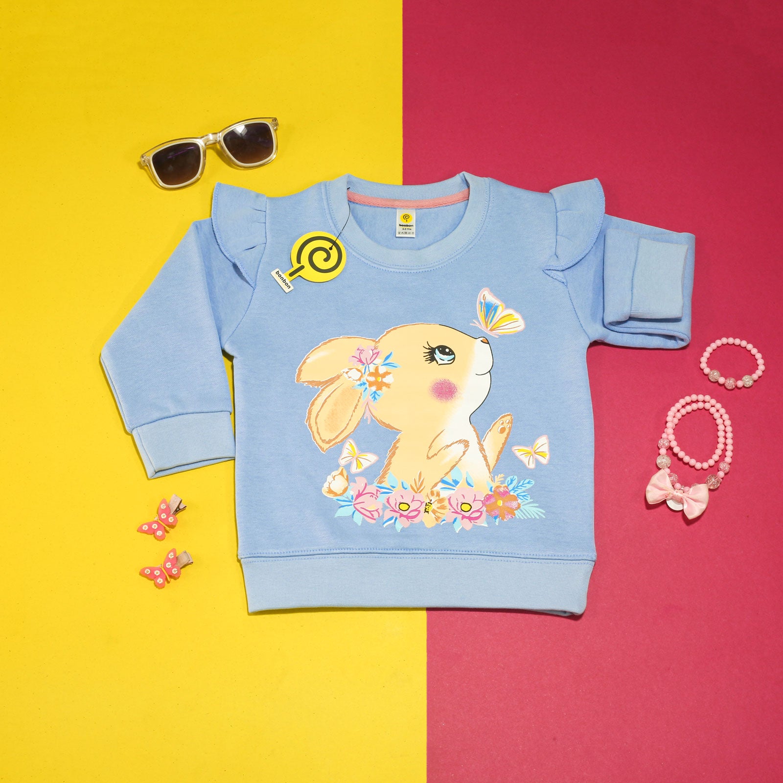 Rabbit Graphic Sky Sweatshirt