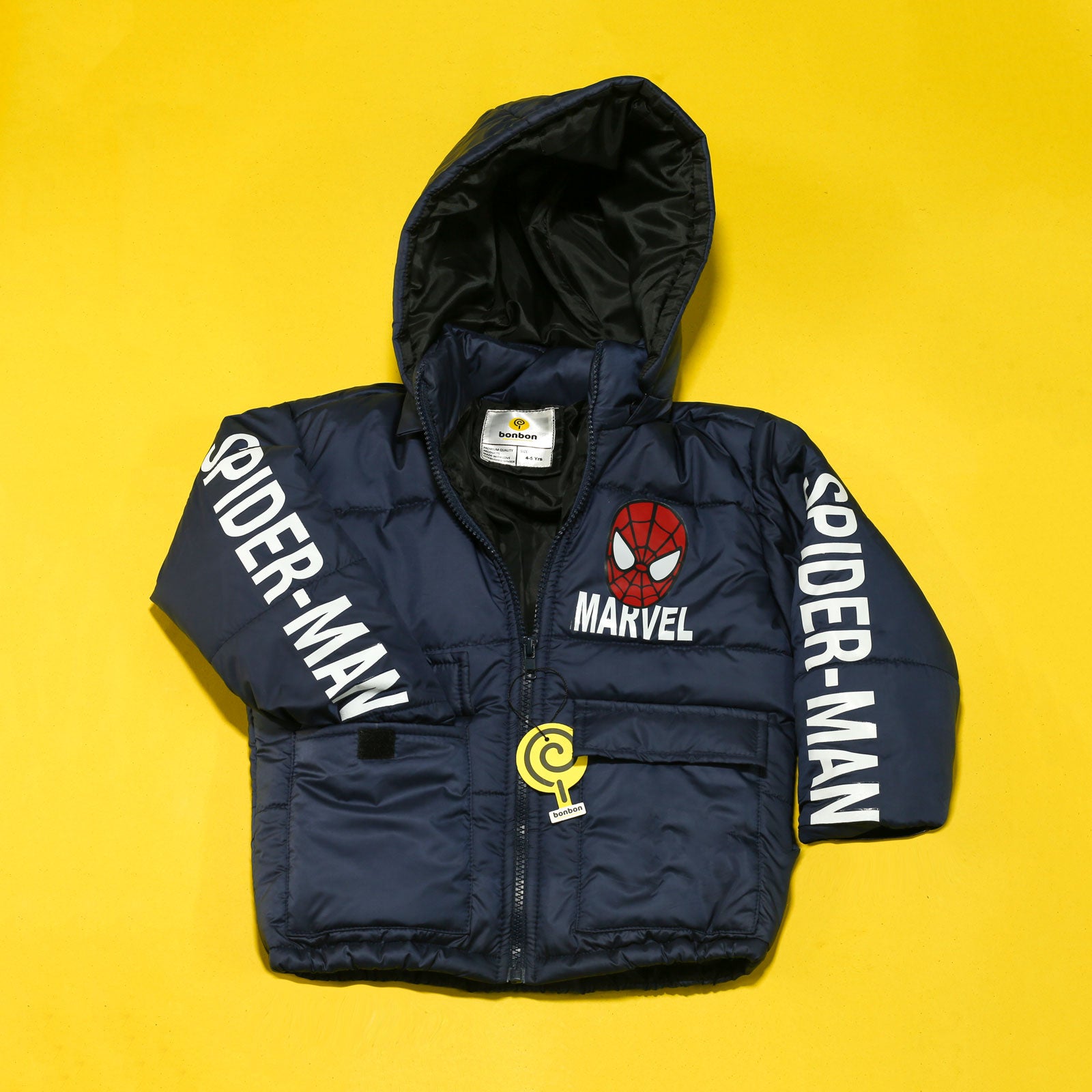 Marvel Navy Full Sleeves Puffer Jacket