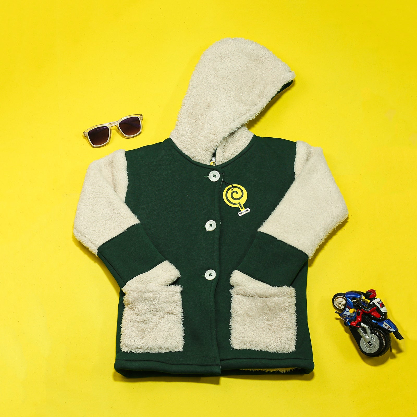 Green Long Coat With Fur