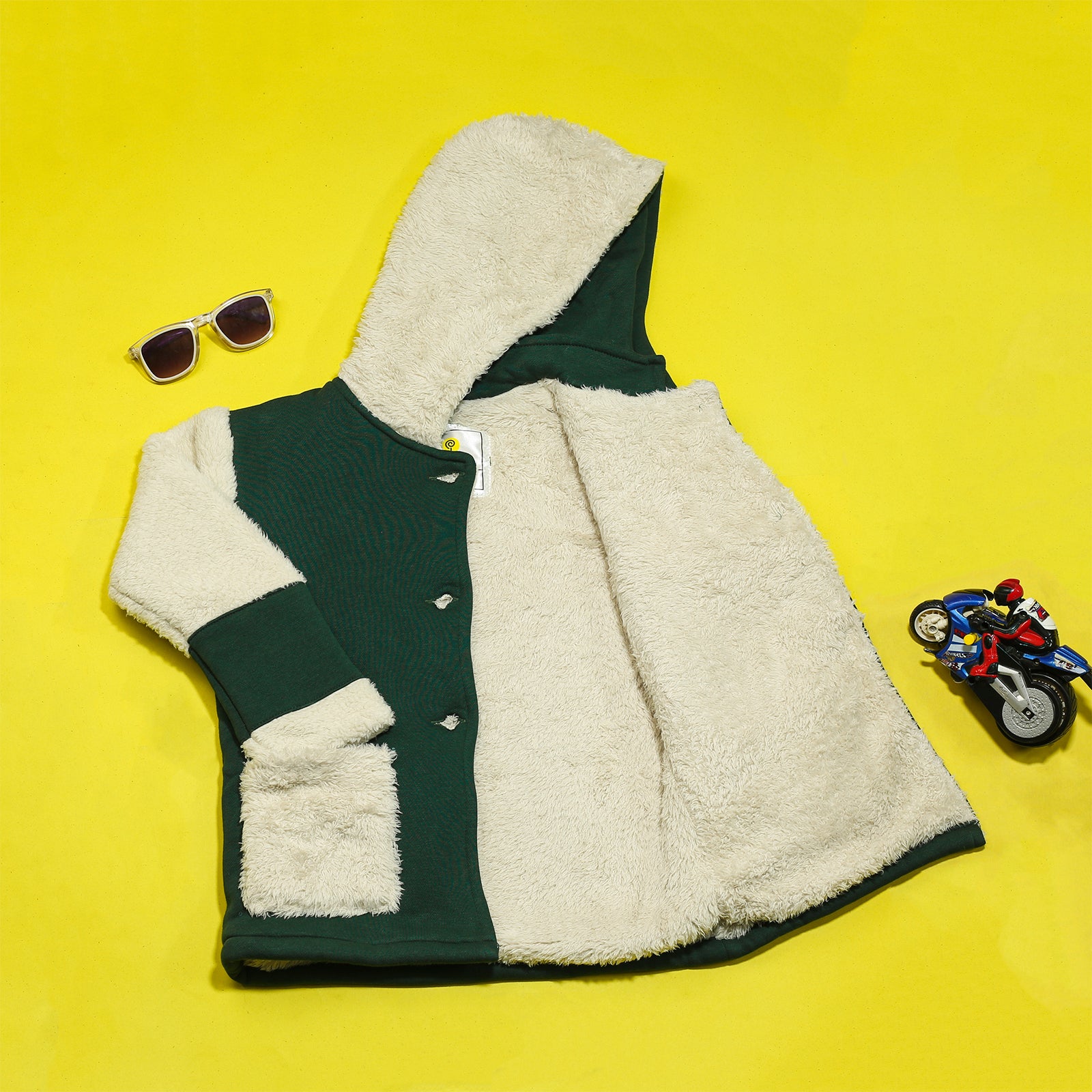 Green Long Coat With Fur