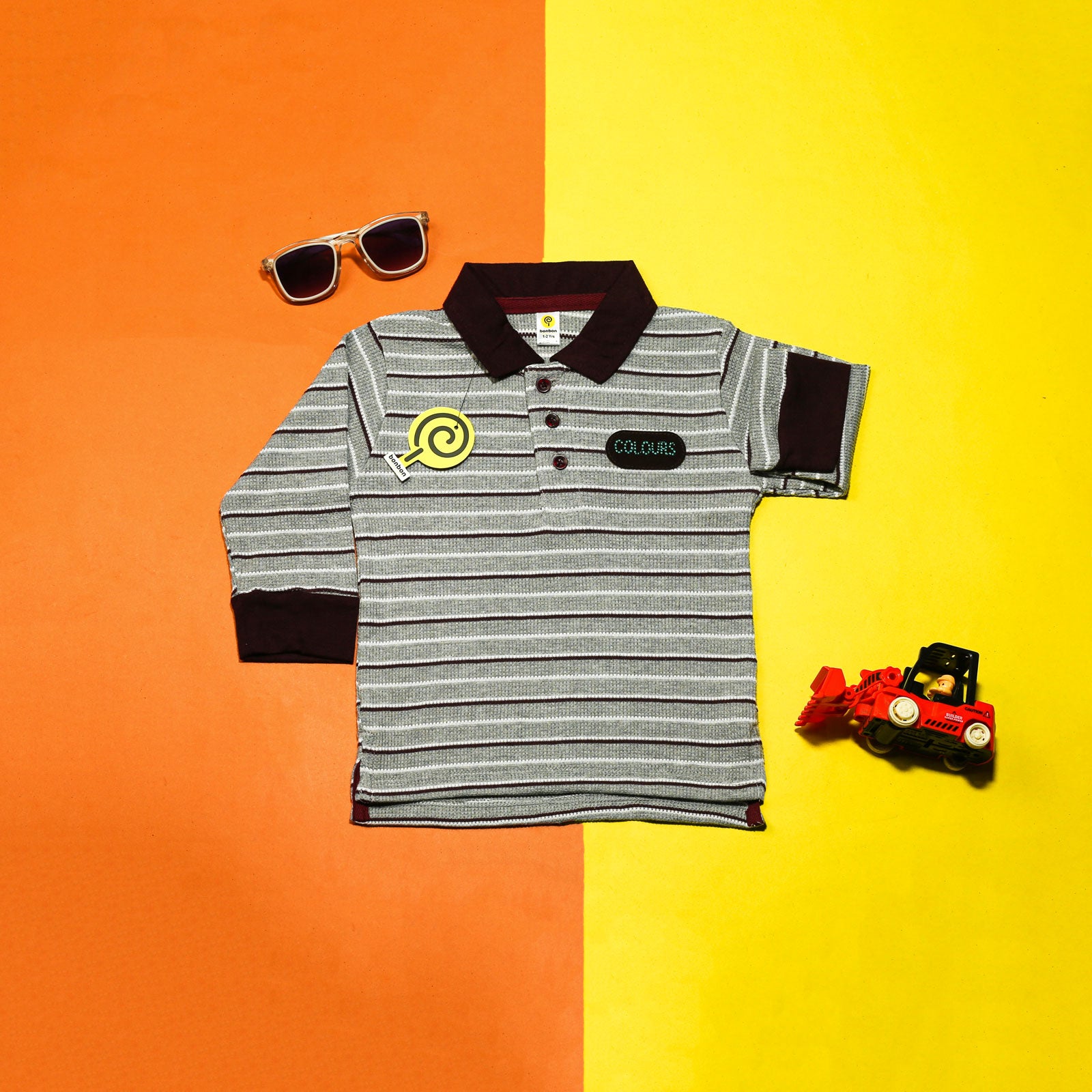 Grey Waffle-Knit Rugby