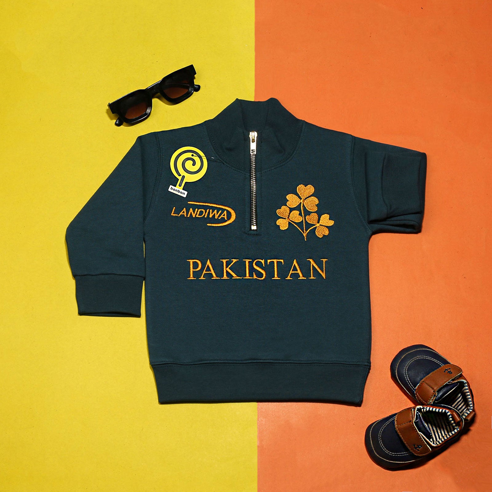 Landiwa Teal Mock-Neck