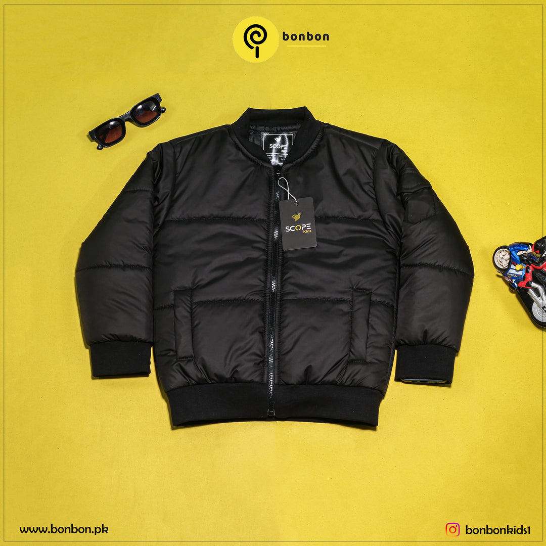 Black Bomber Puffer Jacket V2
