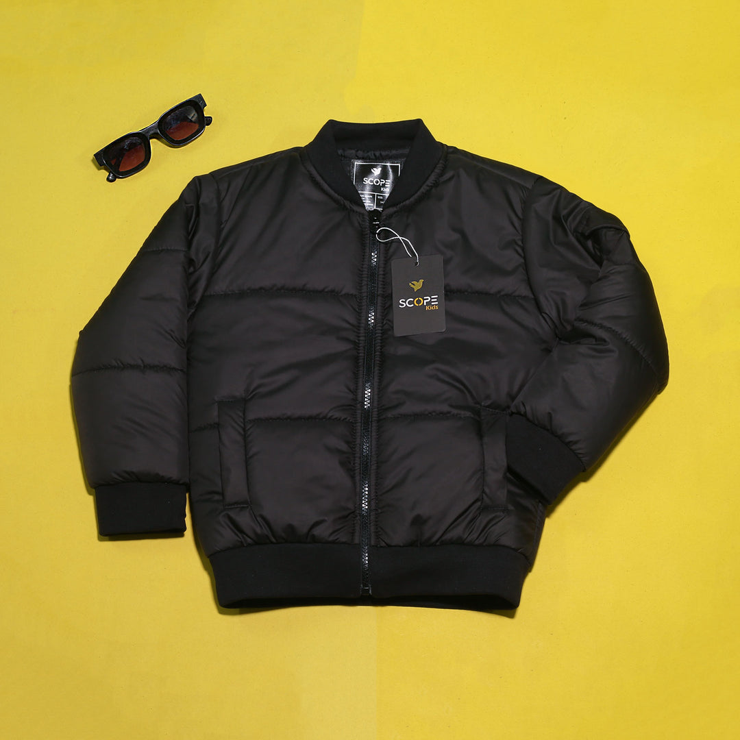 Black Bomber Puffer Jacket V2