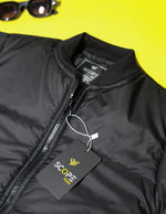 Load image into Gallery viewer, Black Bomber Puffer Jacket V2
