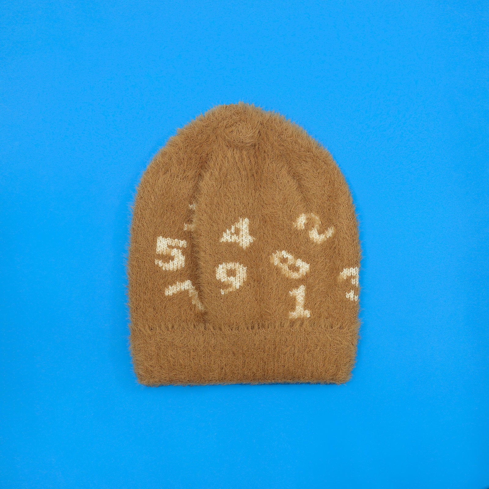 Numerical Faux Rabbit Fur Beanie 3-12 Mo