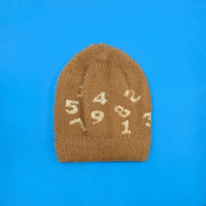 Numerical Faux Rabbit Fur Beanie 3-12 Mo