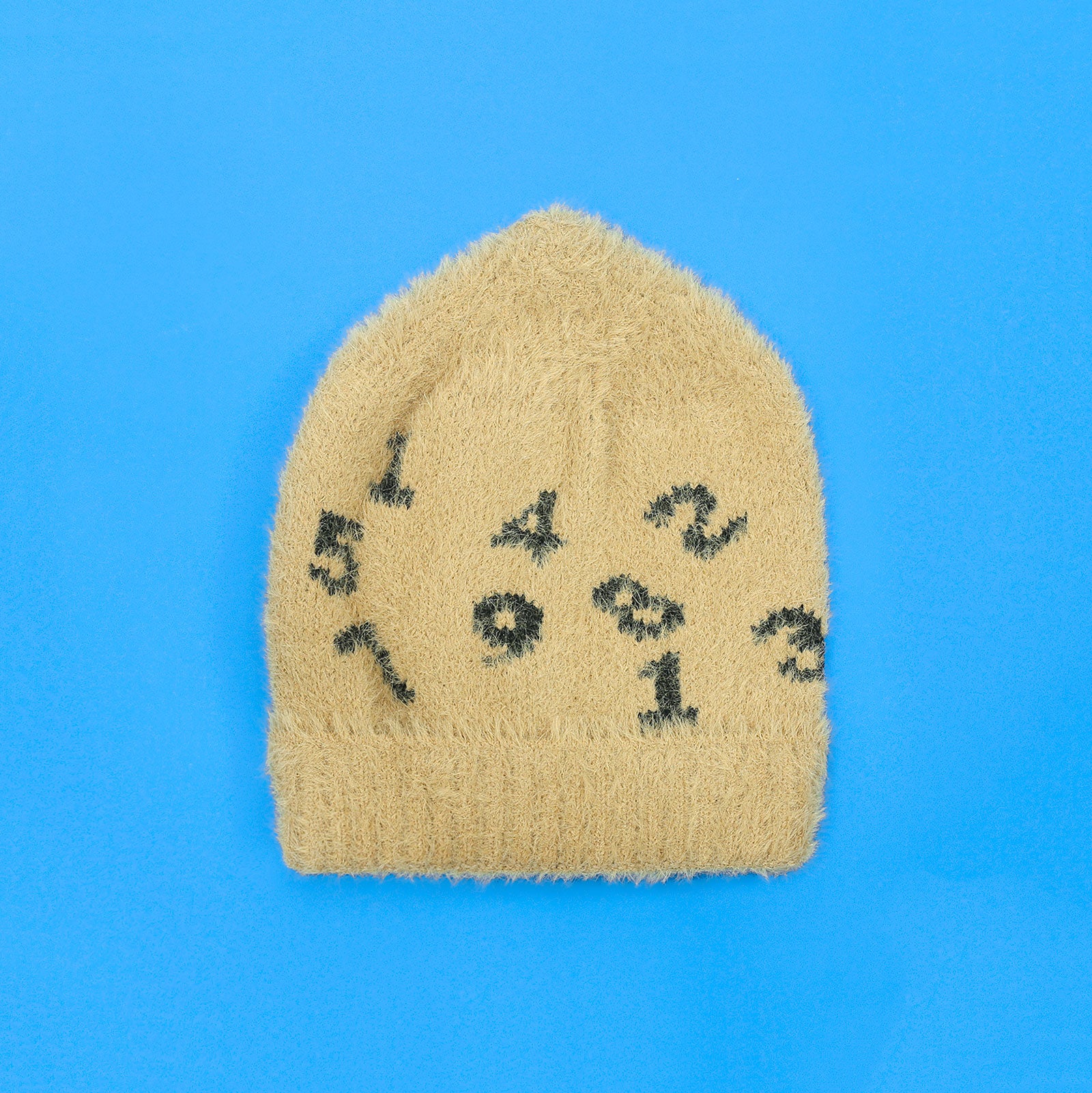 Numerical Faux Rabbit Fur Beanie 3-12 Mo