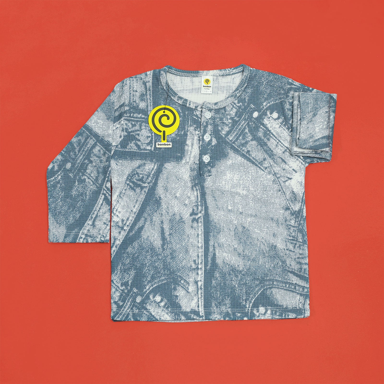 Jeans All-Over Printed Henley