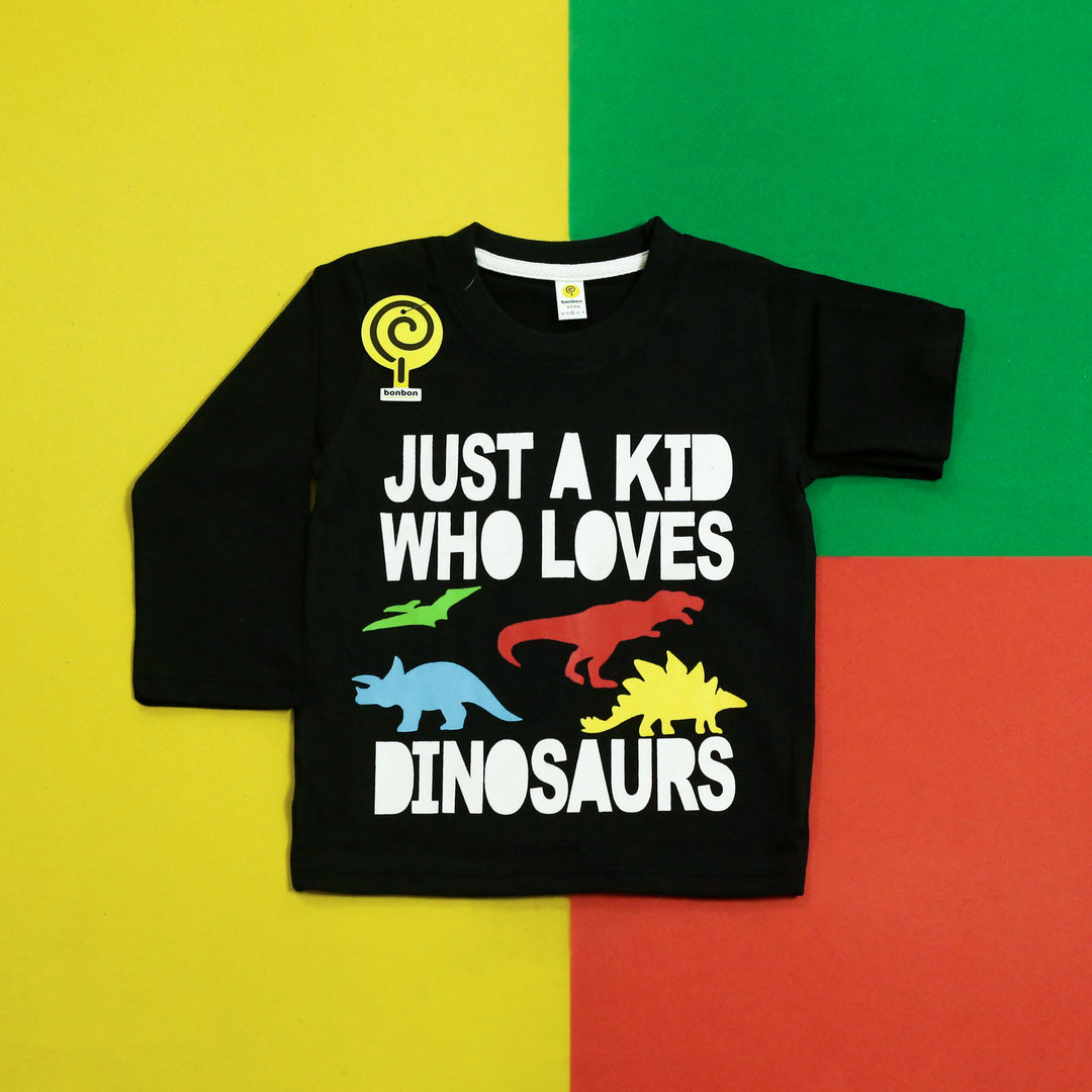 Dinosaurs Black Full-Sleeves PJ's