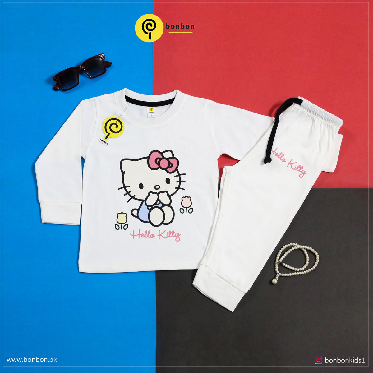 Hello kitty white pj's
