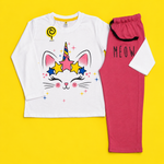 Load image into Gallery viewer, Unicorn-Cat Full-Sleeves PJs
