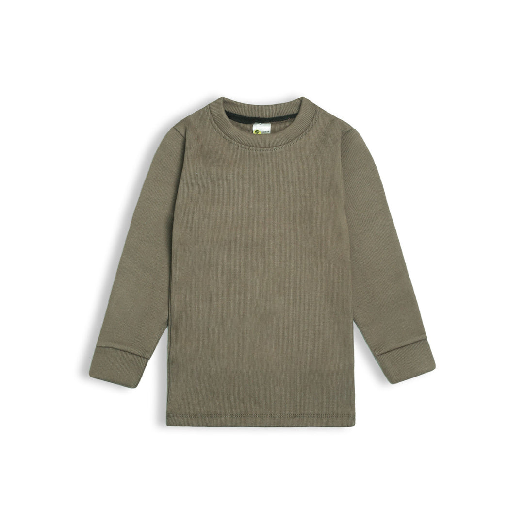 Brown Round Neck