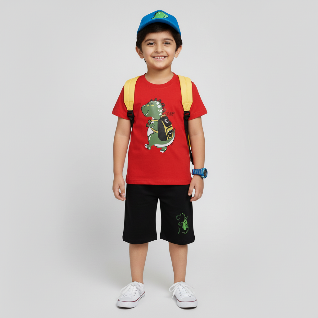 Dinosaur Red&Black Twinset