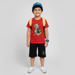 Load image into Gallery viewer, Dinosaur Red&amp;Black Twinset
