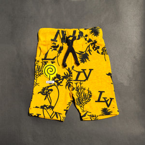 Yellow All-Over Printed Shorts