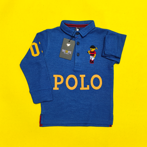 Sapphire-Blue Rugby Polo