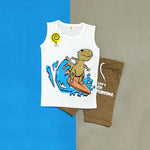 Load image into Gallery viewer, Let's Go Surfing White &amp; Brown Twinset
