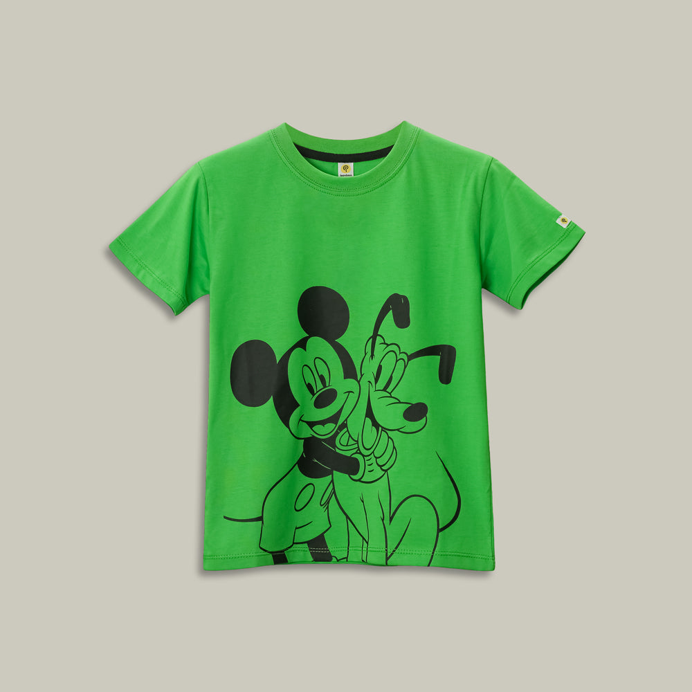 Mickey & Pluto Lime Tee