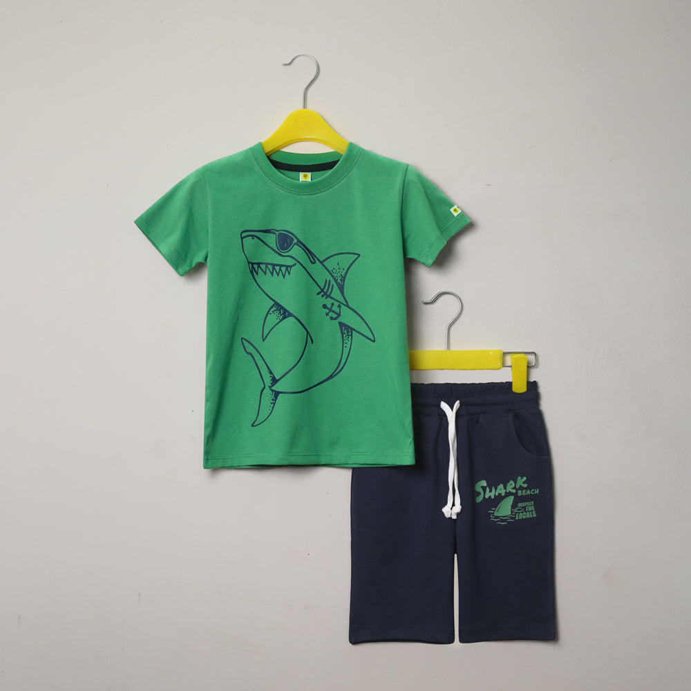 Shark green & navy twinset
