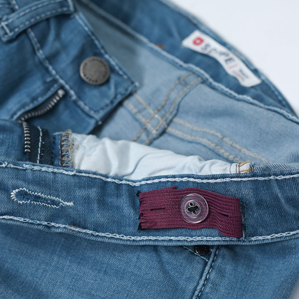 Light Blue 3 Quarter Shorts