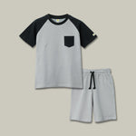 Load image into Gallery viewer, Silver &amp; Black Raglan Set
