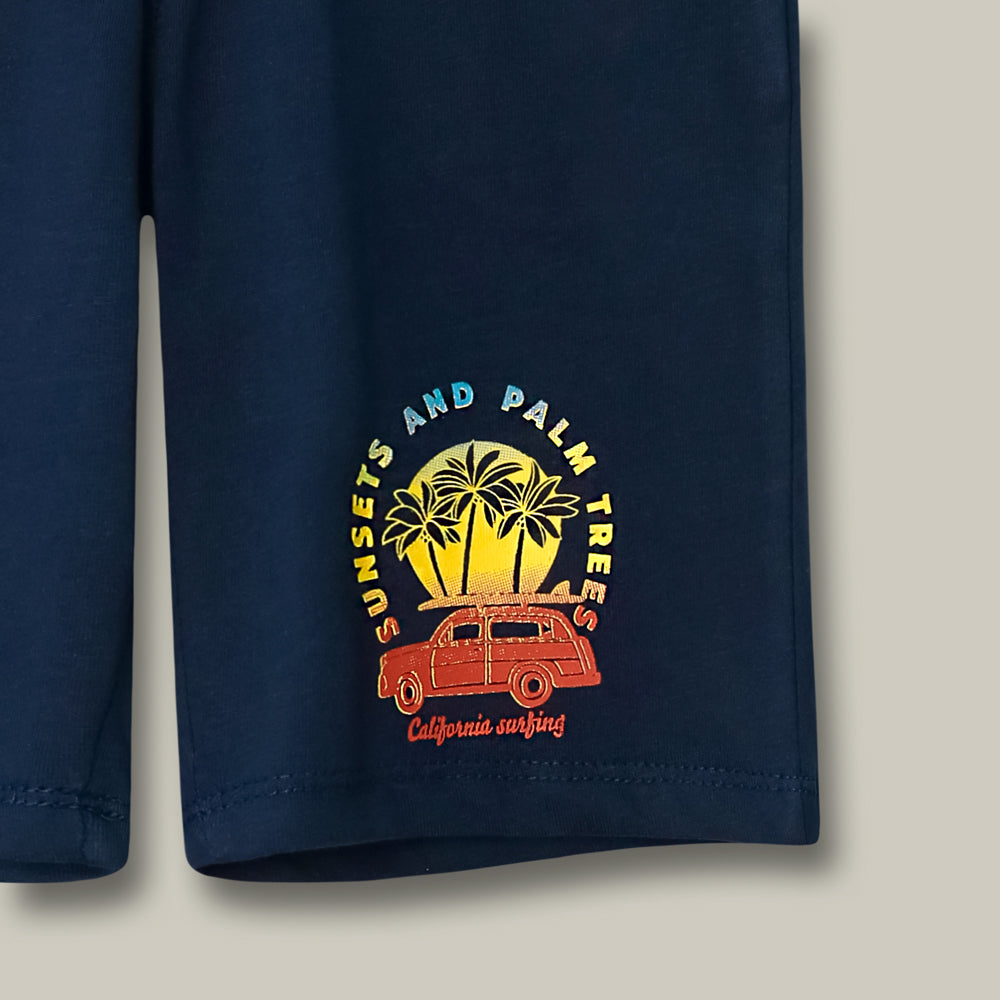 Sunsets And Palm Trees Navy Shorts