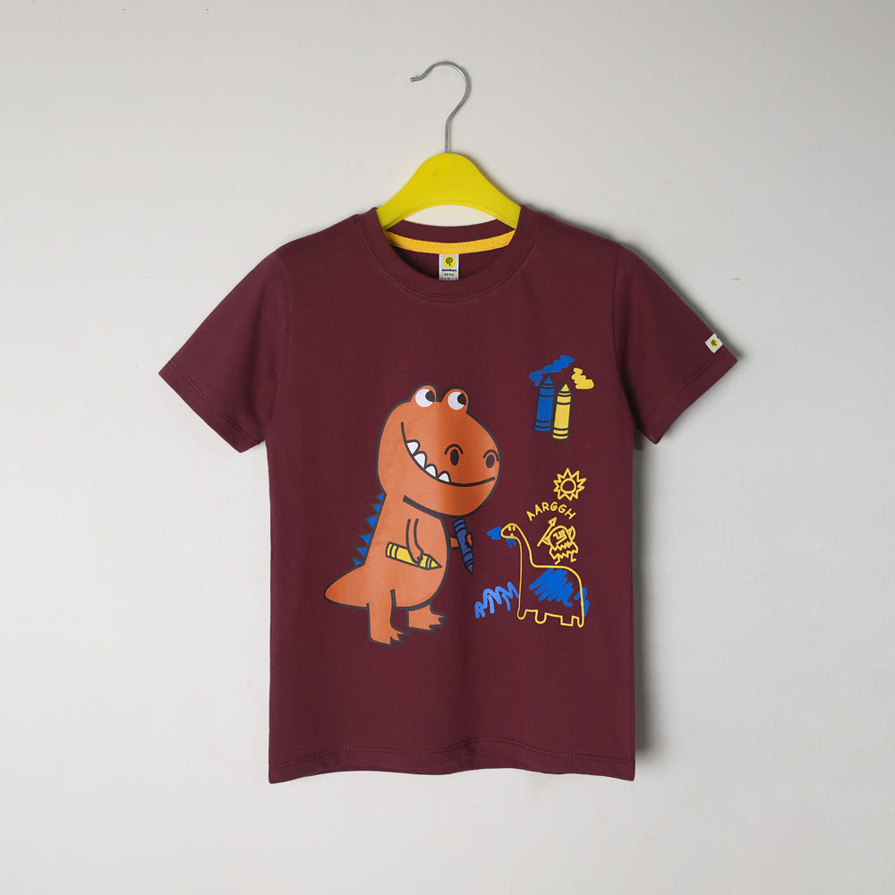 Dino Maroon Tee