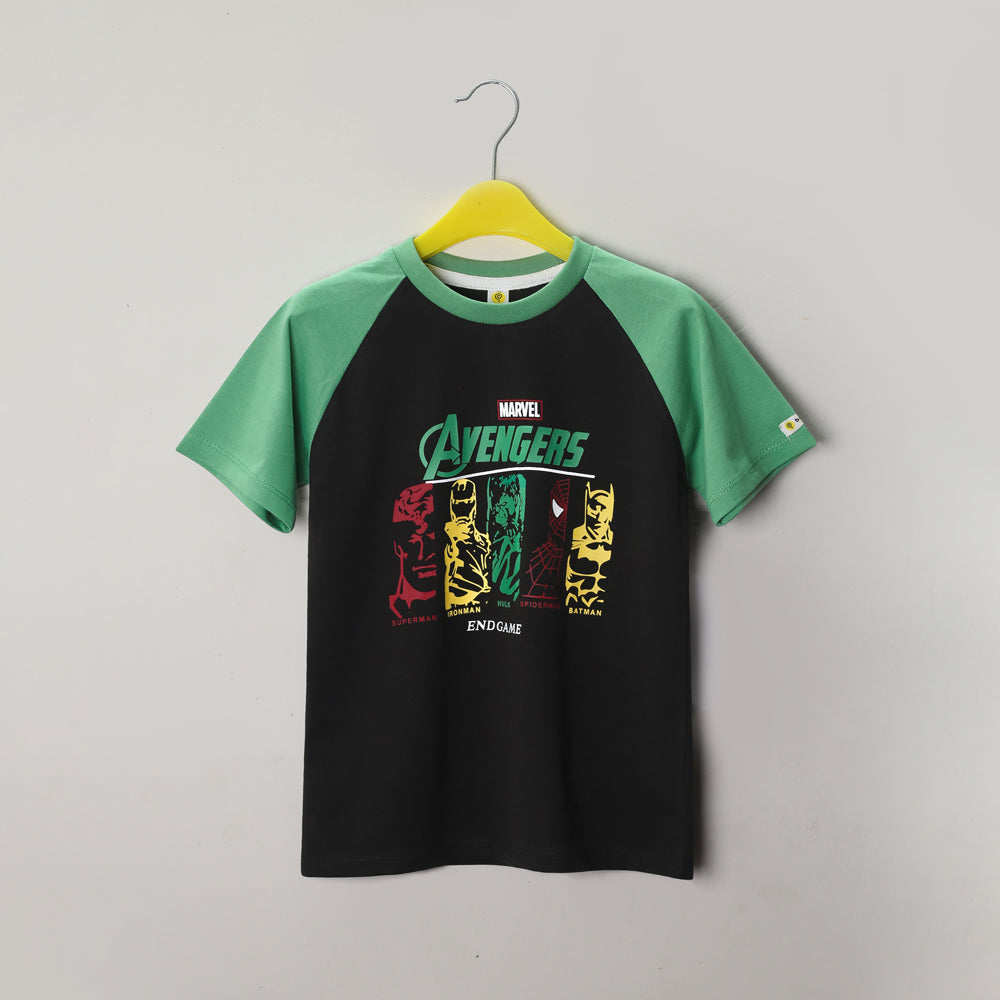 Avengers Black&Green Raglan Tee