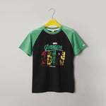 Load image into Gallery viewer, Avengers Black&amp;Green Raglan Tee
