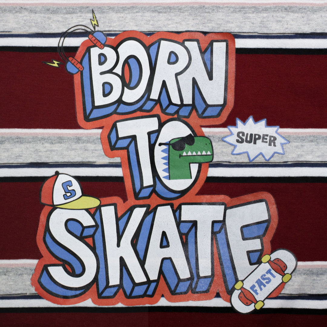 Skate Maroon Striped Tee