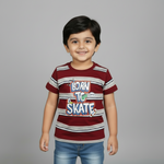 Load image into Gallery viewer, Skate Maroon Striped Tee
