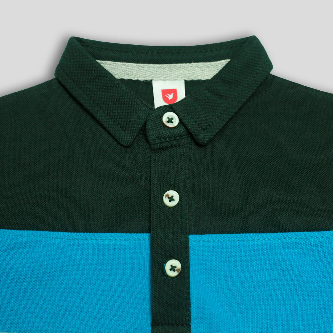Green Colorblock Polo