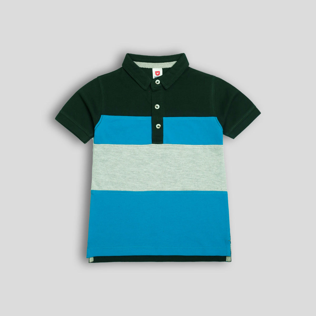 Green colorblock polo