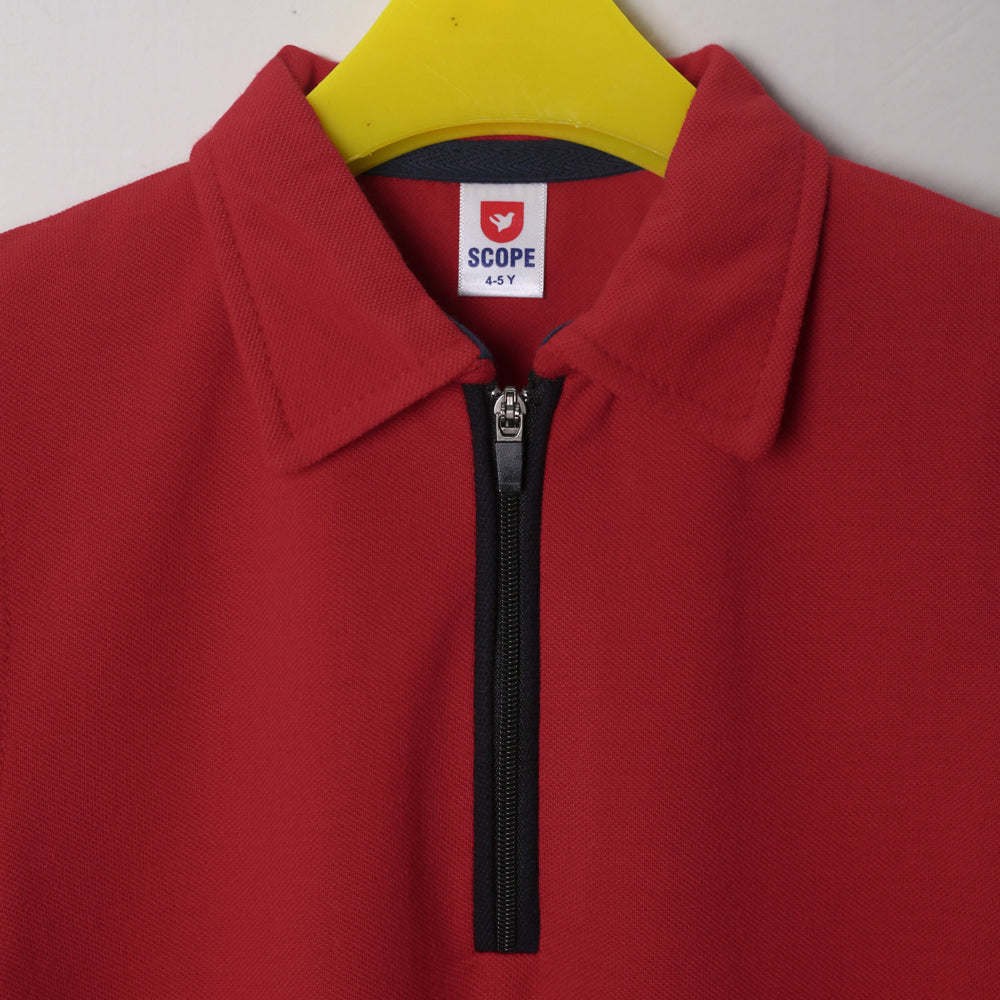 Red Zipper Polo