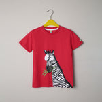 Load image into Gallery viewer, Cautious Zebra Red Tee
