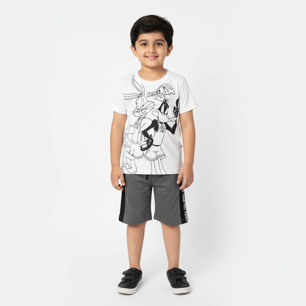 Space Jam White & Grey Twinset