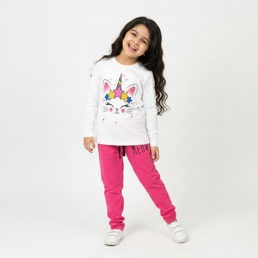 Unicorn-Cat Full-Sleeves PJ's