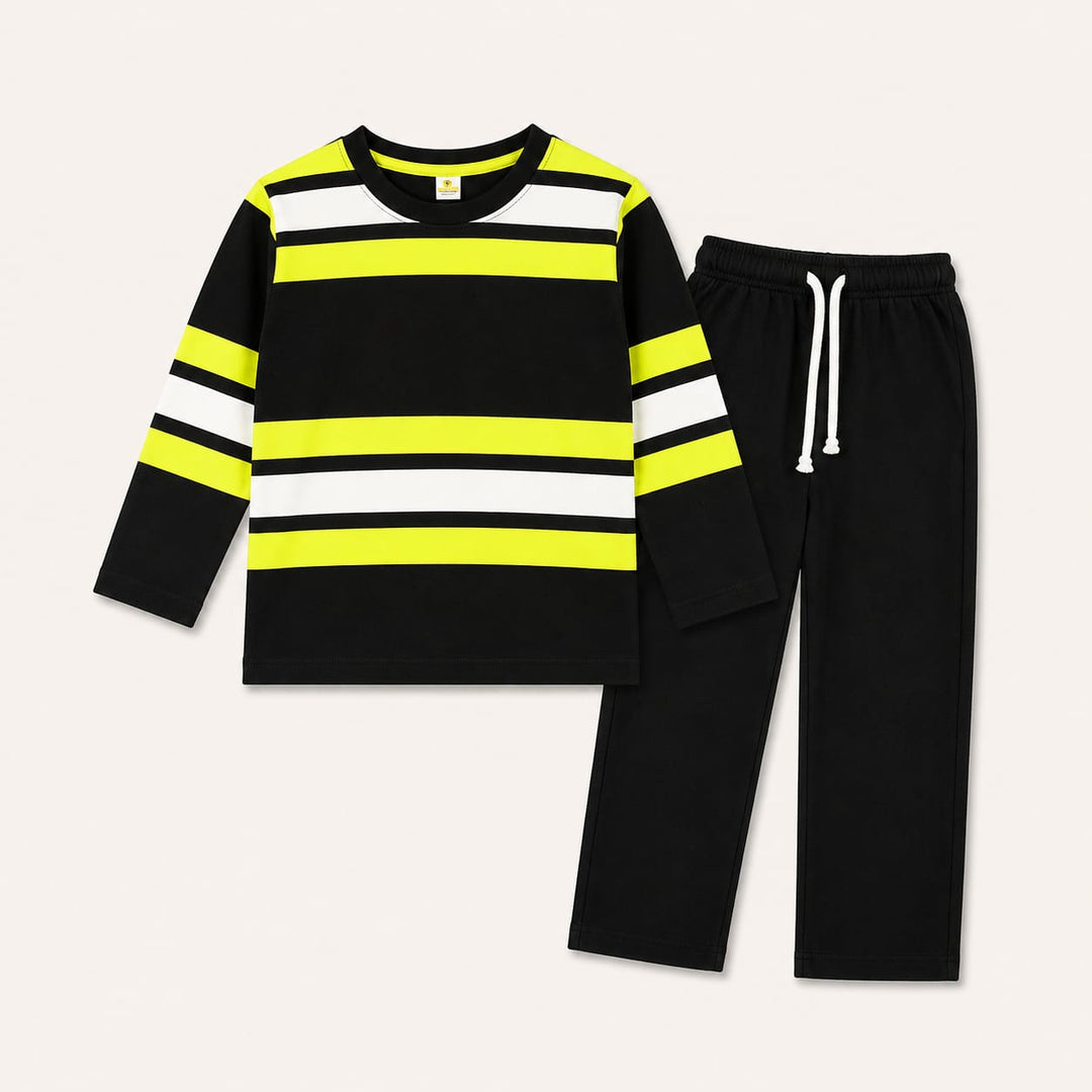 Neon Stripe Full-Sleeves PJ's