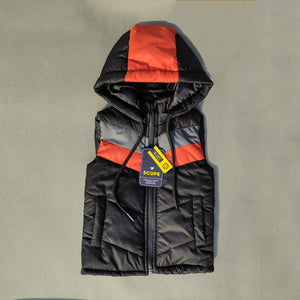 Falcon Black Sleeveless Puffer Jacket