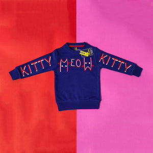 Meow Navy Sweatshirt