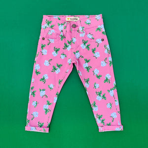 Pink Flora Printed Pants