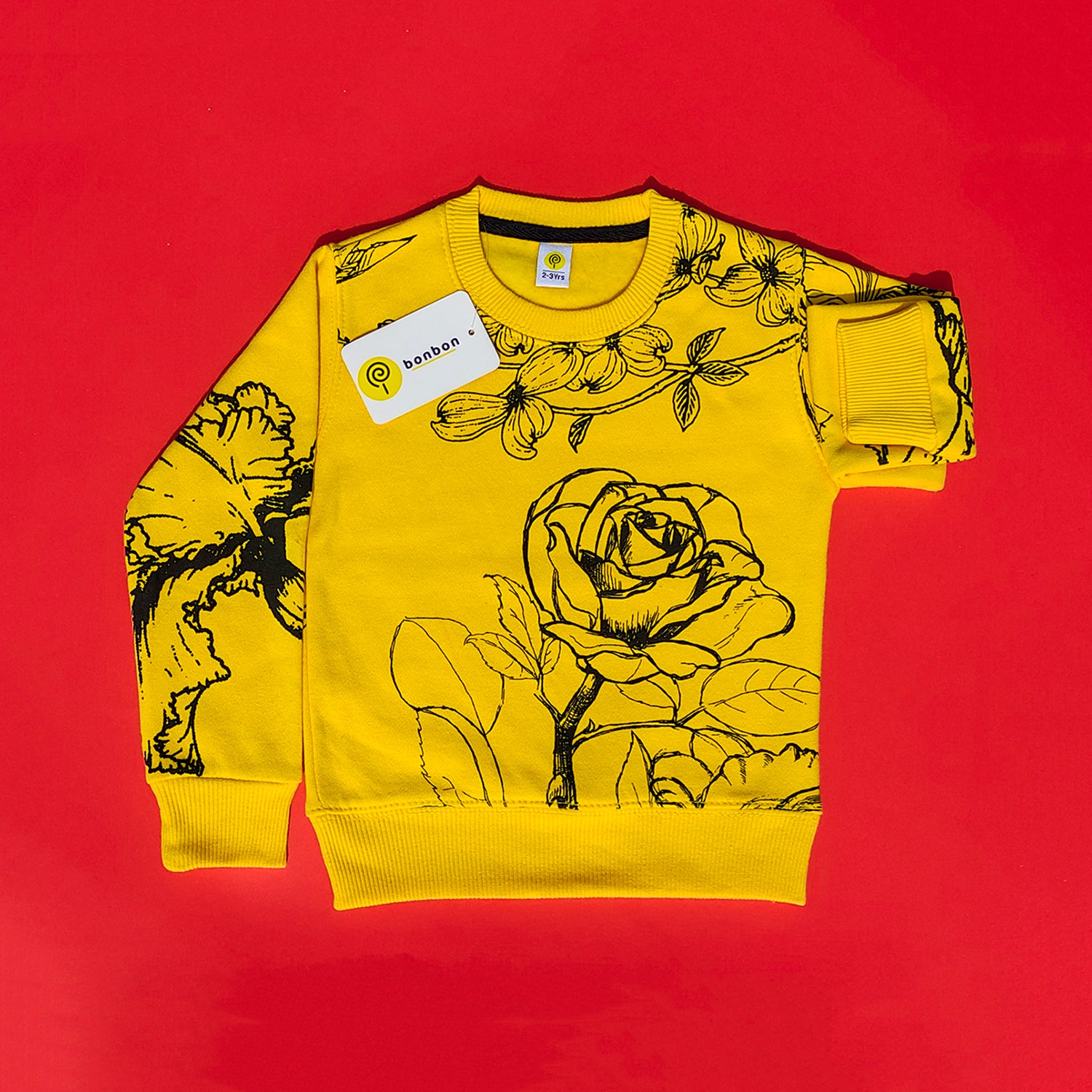 Yellow All-Over Printed Sweatshirt